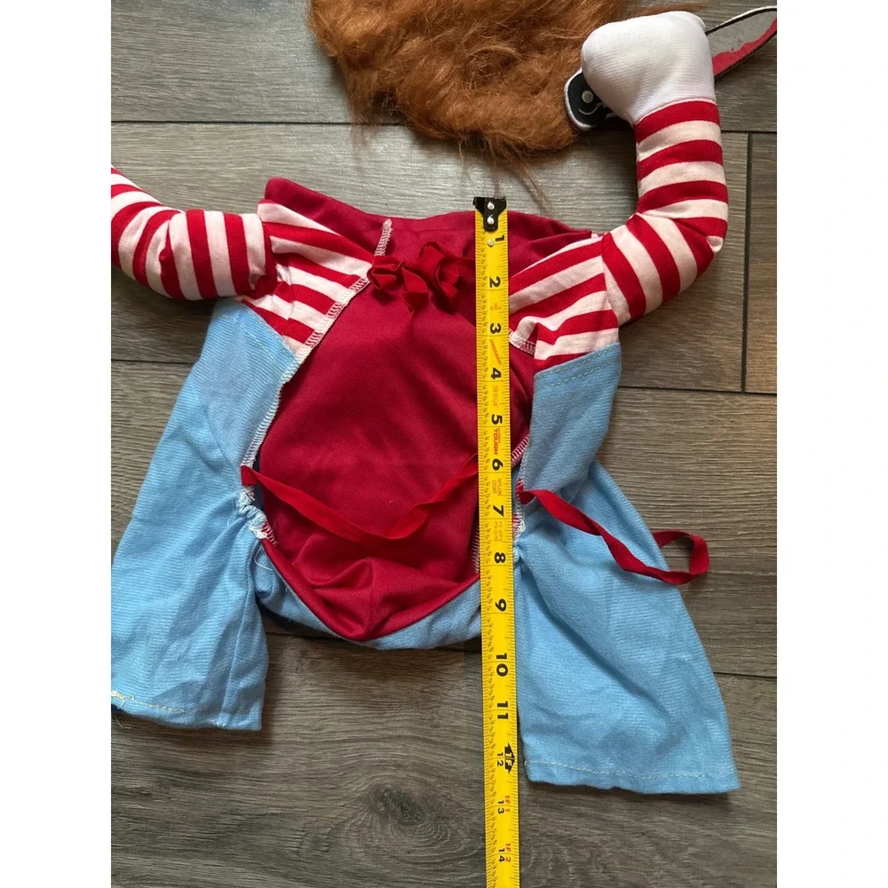 Chucky Dog Costume Childs Play Horror Movie Pet Halloween Outfit with Wig Prop
